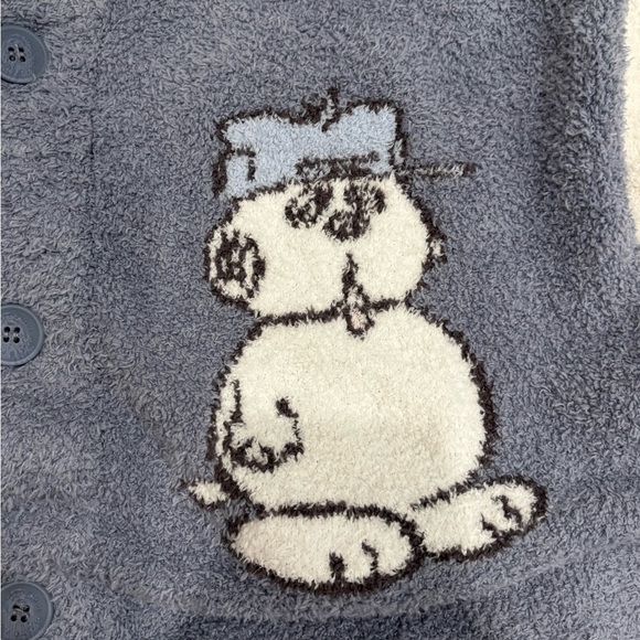 Peanuts Gelato Pique Mens Olaf Babymoco Button Up Cardigan & Pants Sz L NWT - Picture 10 of 15